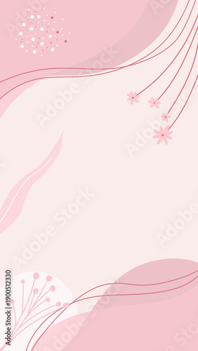 Aesthetic pink natural floral wallpaper background 