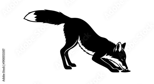 Black horse vector illustration with a bold panther-style head silhouette, shown in a simple black design isolated on a white background, suitable for icons, art, and wildlife themes