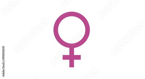 Pink female symbol on white background representing womanhood and femininity