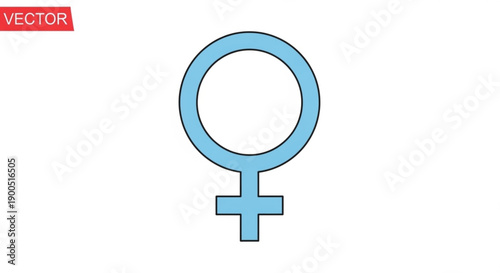 Female symbol vector icon blue gender sign on white background