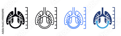 Lung Function icon sheet multiple style collection