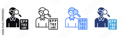 Vision Test icon sheet multiple style collection