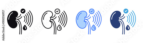 Kidney Check icon sheet multiple style collection