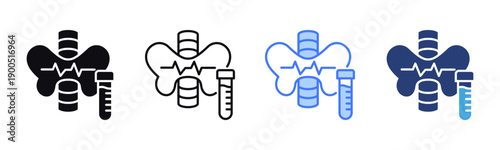 Thyroid Test icon sheet multiple style collection