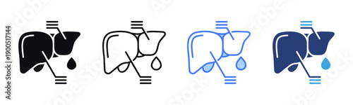 Liver Function icon sheet multiple style collection