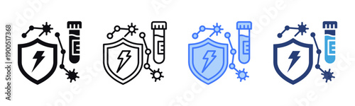 Immunity Test icon sheet multiple style collection