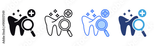 Dental Check icon sheet multiple style collection