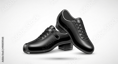 Black leather dress shoes pair elegant footwear for formal events stylish accessories for business attire