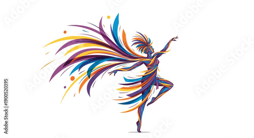 A vibrant samba dancer performing at Carnaval do Rio de Janeiro in Brazil, showcasing colorful feathers and costumes at Sambódromo during Rio Carnival 2026.