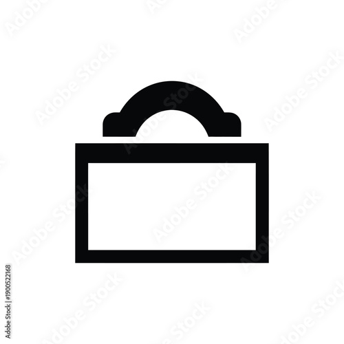 Handheld aquarium or pet carrier icon featuring rectangular container with curved handle design for safe animal transportation and storage solutions isolated on white background