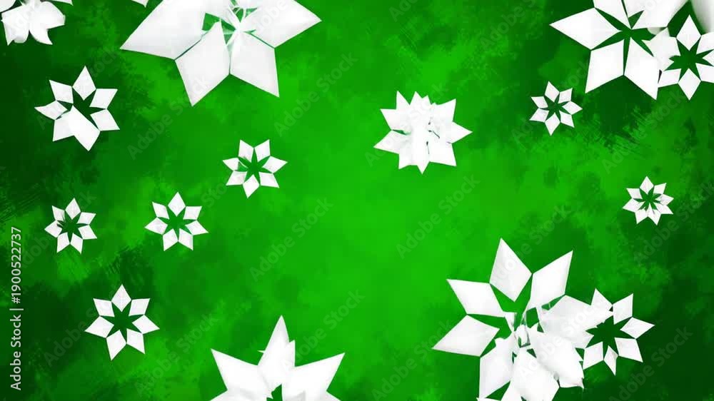 custom made wallpaper toronto digitalWhite flowers on green background with falling petals