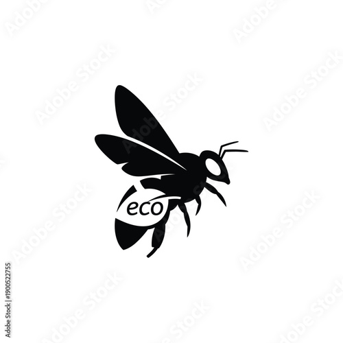 Eco bee vector illustration isolated on white background environmental friendly symbol for organic products and sustainable living concepts