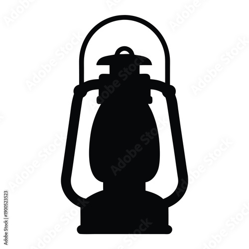 Classic Black Silhouette of a Kerosene Lantern for Outdoor Adventures