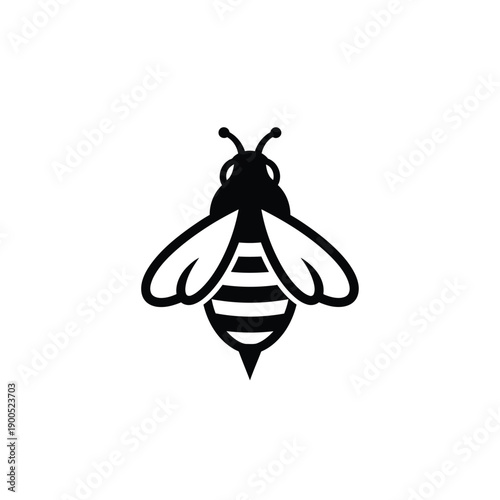 Bold bee icon with thick outlines for rustic honey product packaging or educational materials on pollinators and ecology