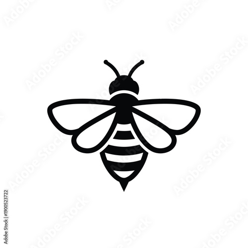 Elegant bee icon with thick outlines for beekeeping labels organic product branding or nature themed educational content