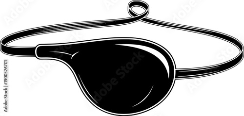 Isolated black eye patch for vision correction or pirate costume accessories vector
