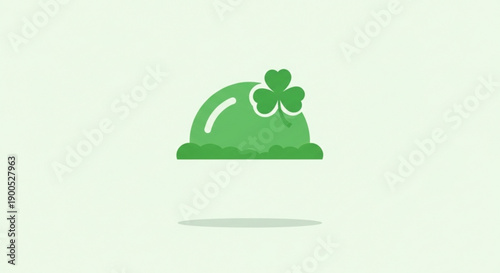 Green leprechaun hat with shamrock icon symbolizing irish heritage luck and st patrick's day celebration in simple graphic design
