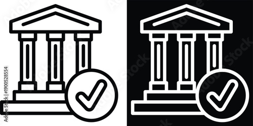 authorization Two-tone version in black and white background