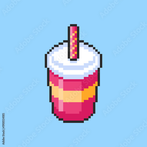 Pixel art Soda Cup game asset design