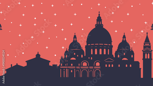 St. peter's basilica silhouette vector illustration