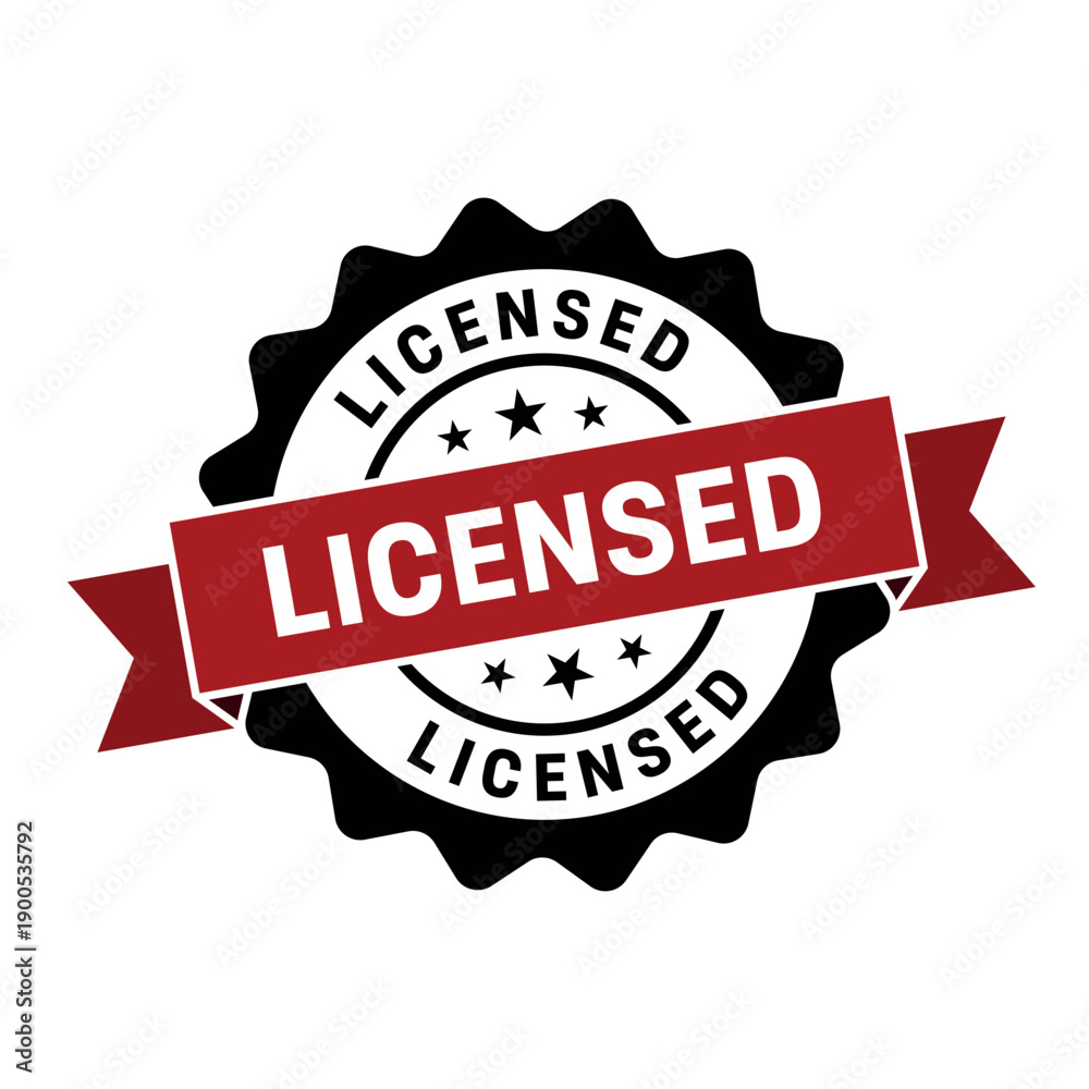 Obraz premium Licensed Stamp, Licensed Grunge Round Sign