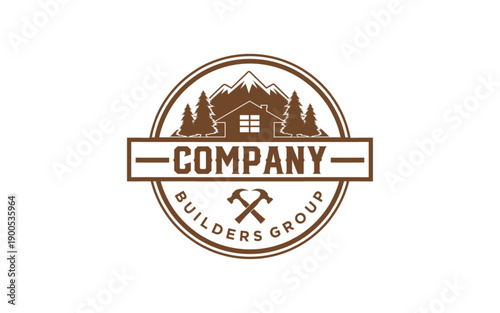 Home logo cabin house rent logo