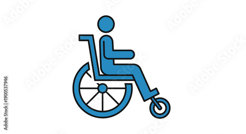 Blue wheelchair icon representing accessibility and disability inclusion