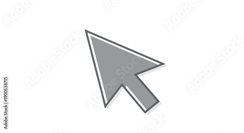 Simple gray computer mouse cursor arrow icon on white background
