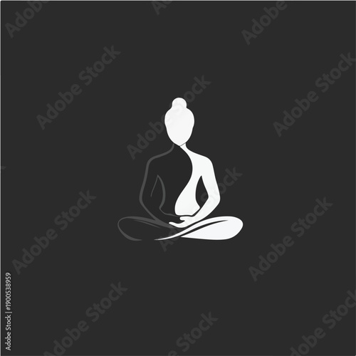 Art & IllustrationBuddha white buddha on black background buddha and nature medita