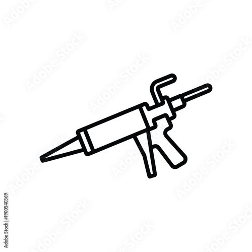 A black and white line drawing of a caulking gun on a plain background.