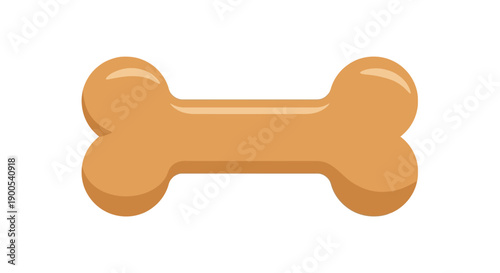 Simple vector illustration of a brown dog bone icon