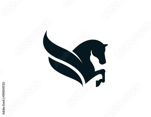 A galloping horse illustration on United Kingdom Flag – Union Jack Background