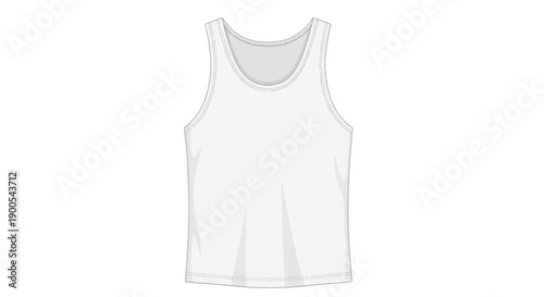 White sleeveless tank top isolated on white background