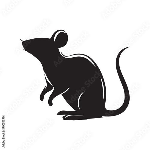 vector silhouette of a rat