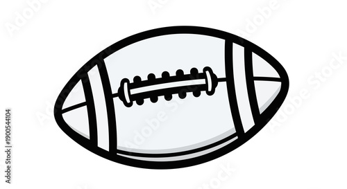 Simple black and white illustration of an American football