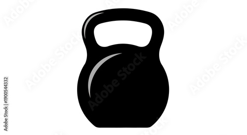 Black kettlebell silhouette icon on white background