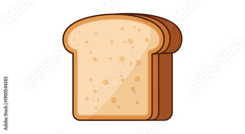 Vector illustration of sliced bread on white background
