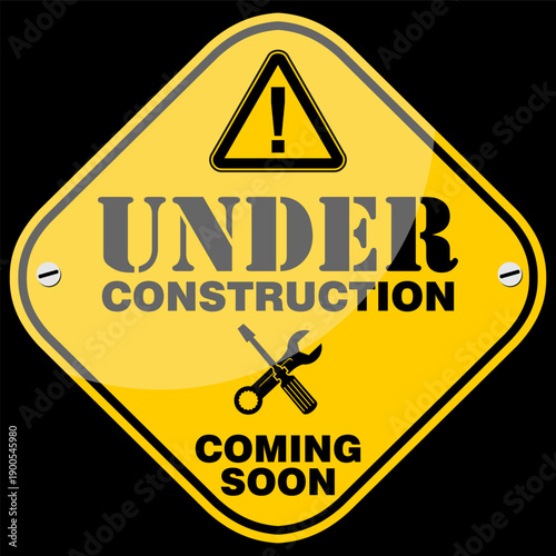 Under Construction, Coming soon, sign vector