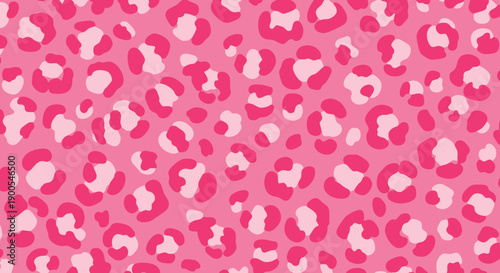 Seamless pink leopard print pattern design with abstract animal spots in modern playful fashion style
