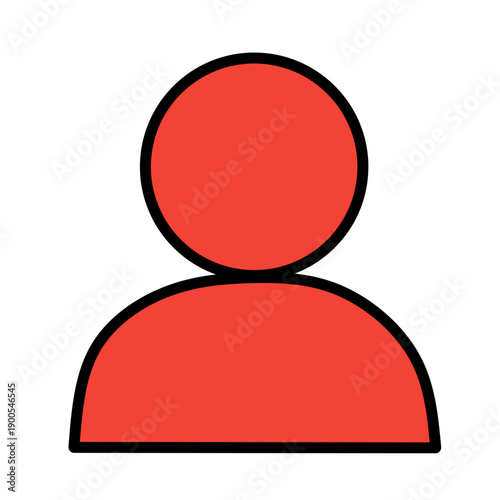 User Profile Solid Icon Red Filled