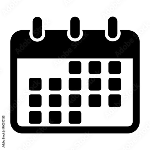 Monthly calendar time management icon