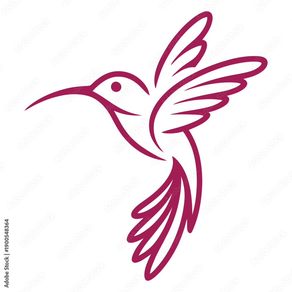 Fototapeta premium Elegant minimalist hummingbird vector illustration