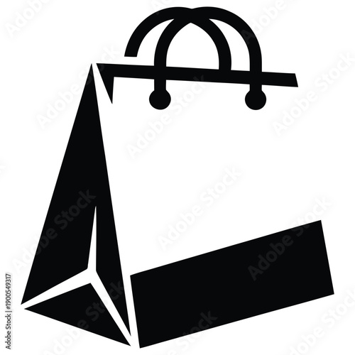 Minimalist shopping bag with tech gadget vector icon