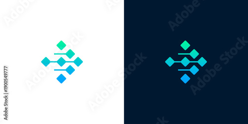 Dynamic abstract icon illustrating interconnected nodes, symbolizing robust network communication, data intelligence, and innovative technological solutions with a captivating gradient design