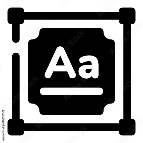 A solid style icon showing text input