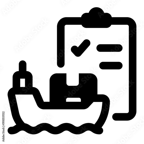 A solid style icon showing shipping manifest