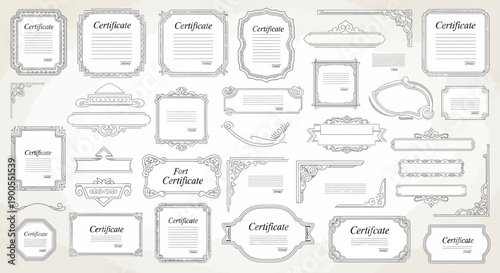 Collection of Decorative Certificate Borders and Frames for Awards and Recognition