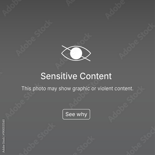 Sensitive content vector illustration, Sensitive content icon vector illustration, Crossed out eye sign symbol.