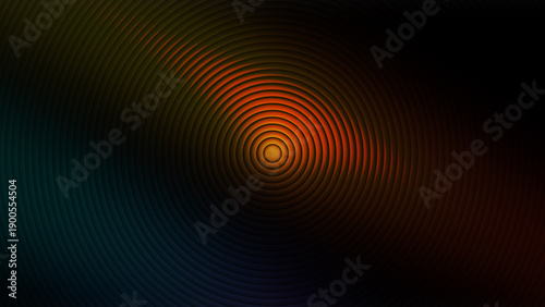 Concentric circles with gradient colors from red to blue on dark background orange