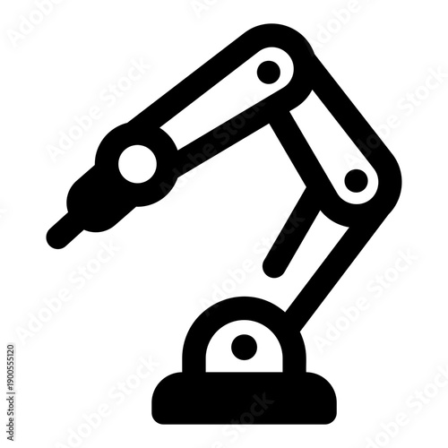 A glyph style icon representing welding robot